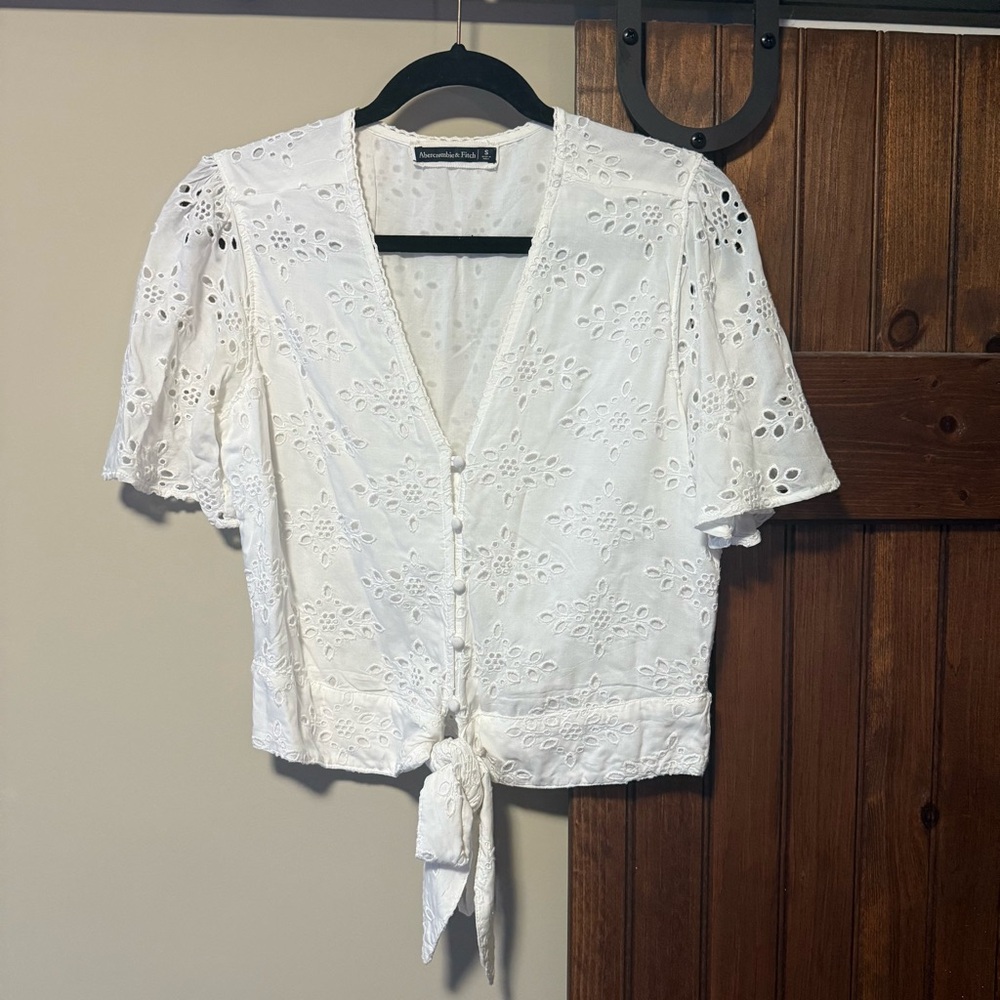 A&F Tie Front Lace Shirt